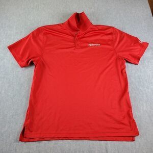 Under Armour Shirt Mens Large Red Toyota Loose Fit Heat Gear Employee Knit  Polo